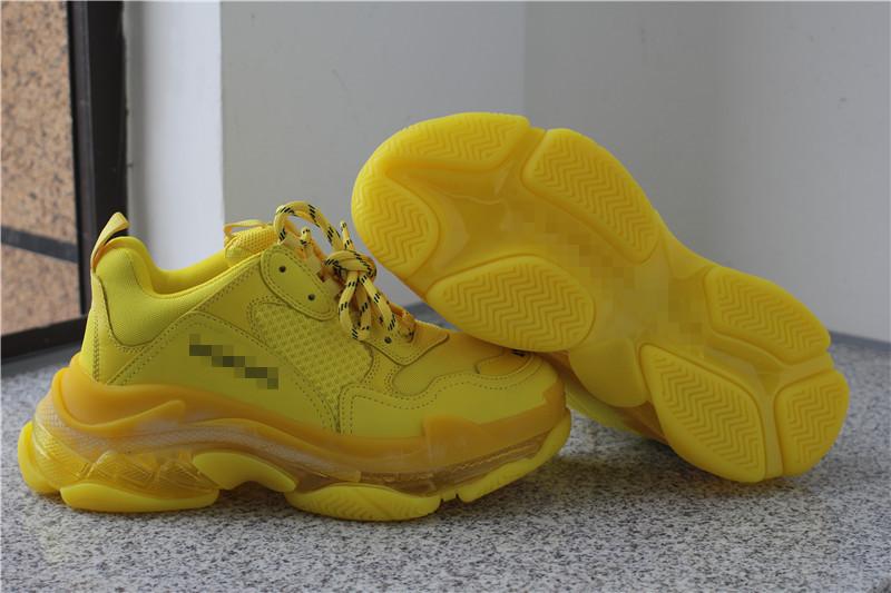 PK GOD PARIS TRIPLE S CLEAR SOLE TRAINER all yellow READY TO SHIP